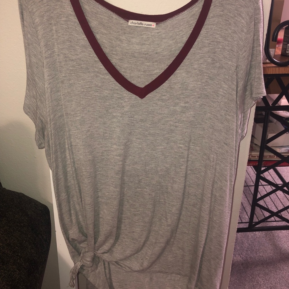 Grey Tee w/ knot